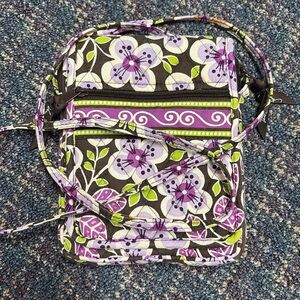 Preloved Vera Bradley Small Purple Floral Crossbody or Shoulder Bag Purse